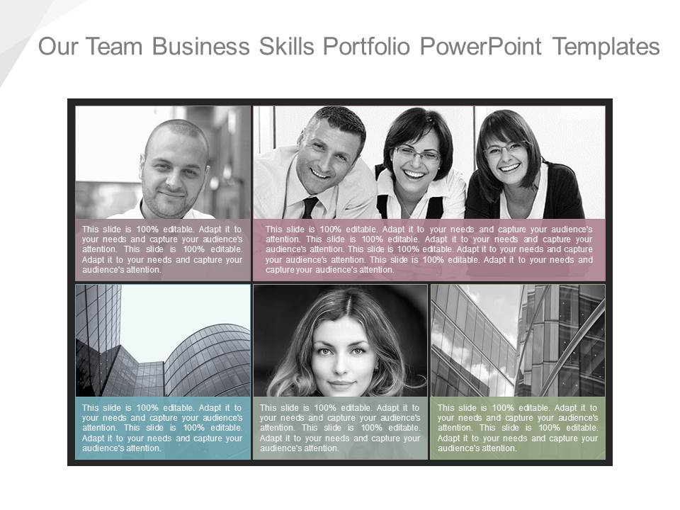 Our Team Business Skills Portfolio Powerpoint Templates