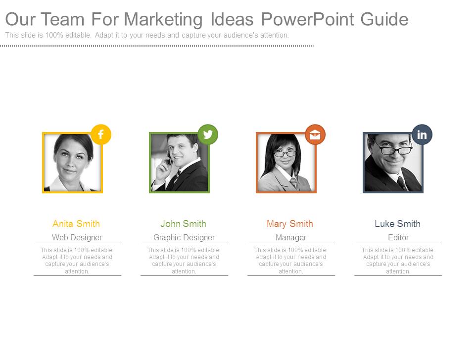 Our Team For Marketing Ideas Powerpoint Guide