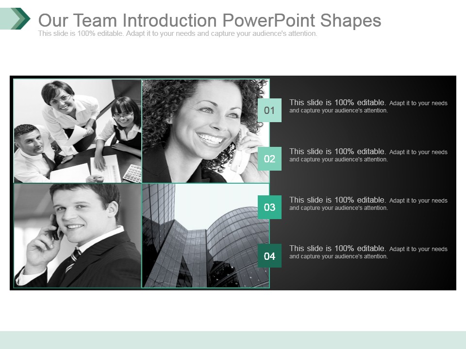 Our Team Introduction Powerpoint Shapes