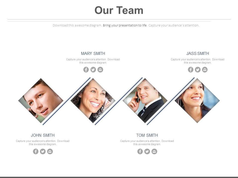 Our Team Introduction With Profile Powerpoint Slides