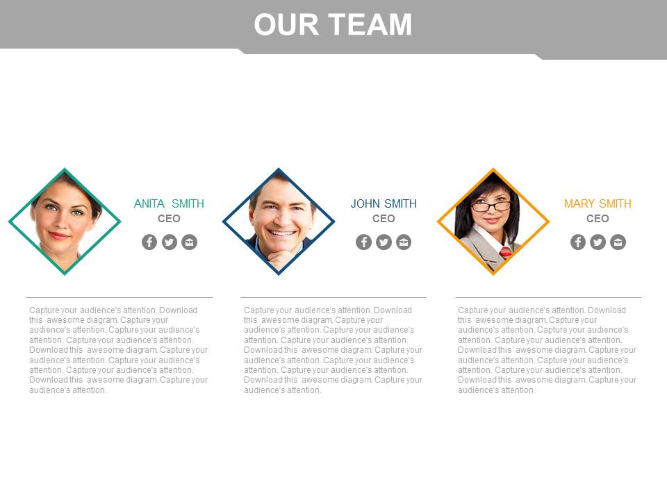 Our Team Of Management Powerpoint Slides