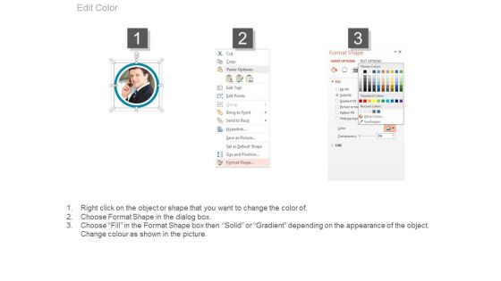 Our Team Of Three Members Powerpoint Slides