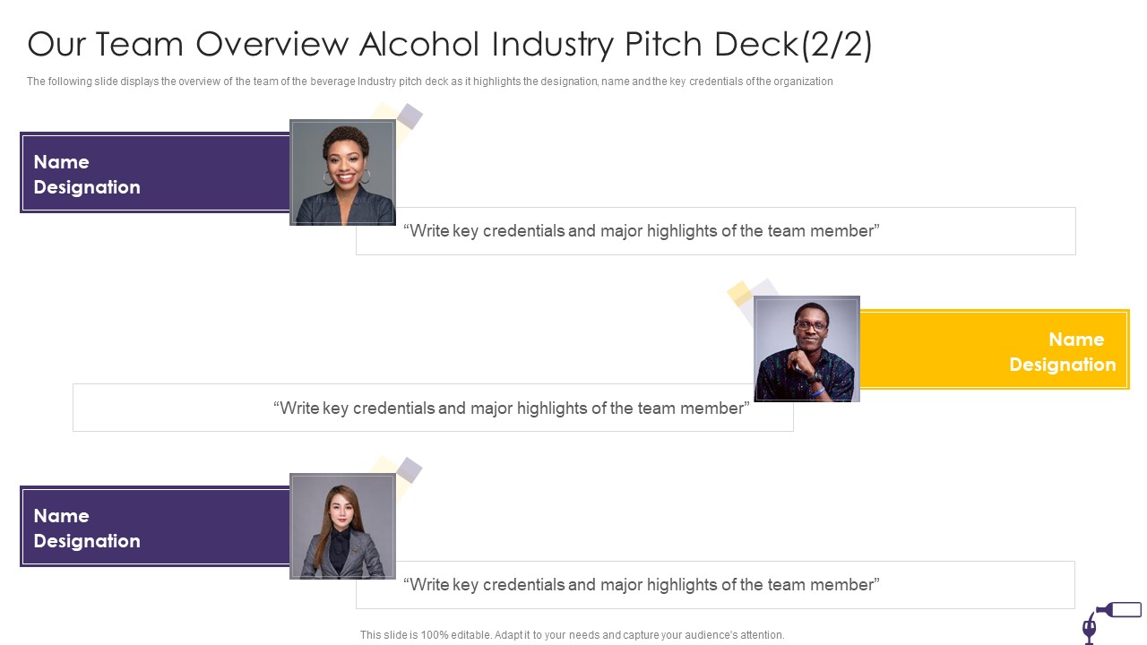 Our Team Overview Alcohol Industry Pitch Deck Ppt Example File PDF