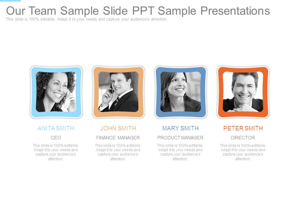 Our Team Sample Slide Ppt Sample Presentations