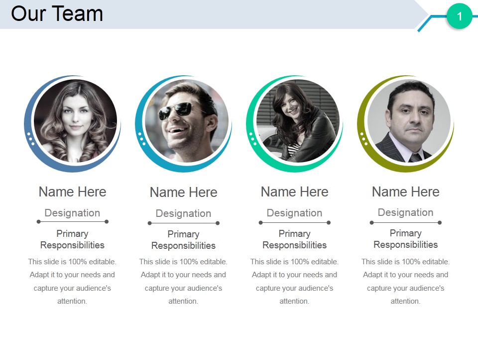 Our Team Template 2 Ppt PowerPoint Presentation Inspiration Slide Portrait