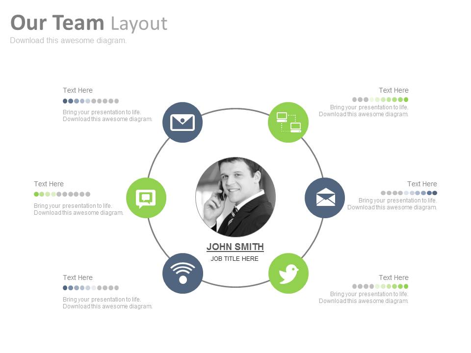 Our Team With Social Networking Powerpoint Slides