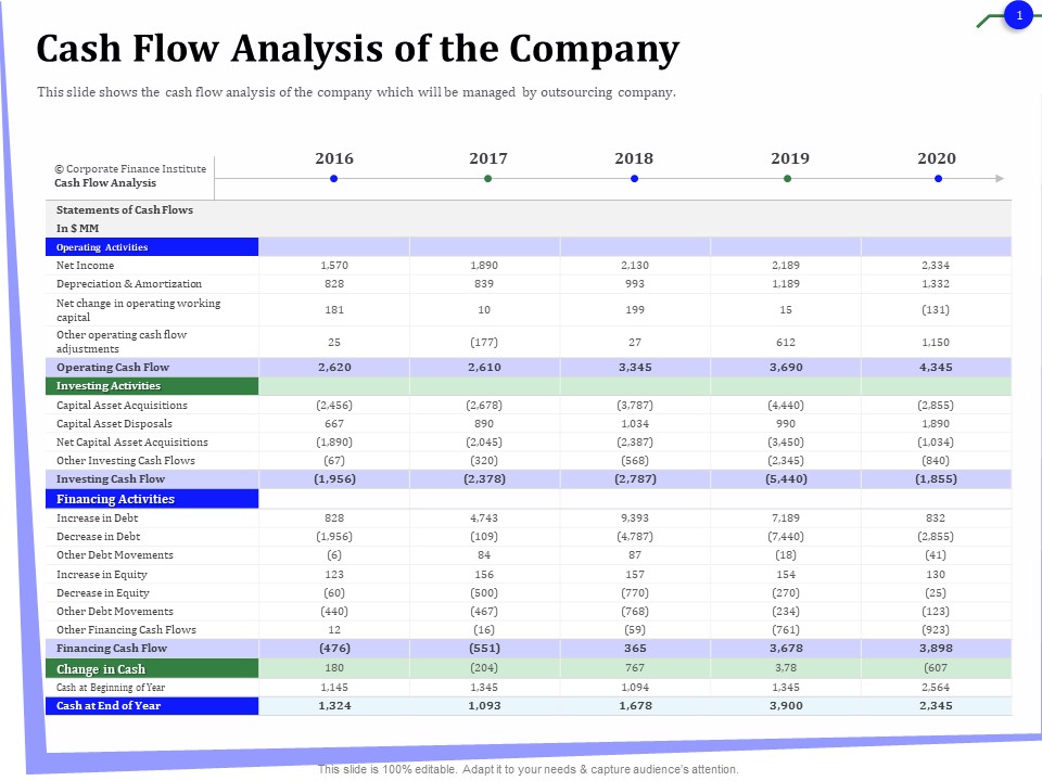 Outsourcing Of Finance And Accounting Processes Cash Flow Analysis Of The Company Guidelines PDF