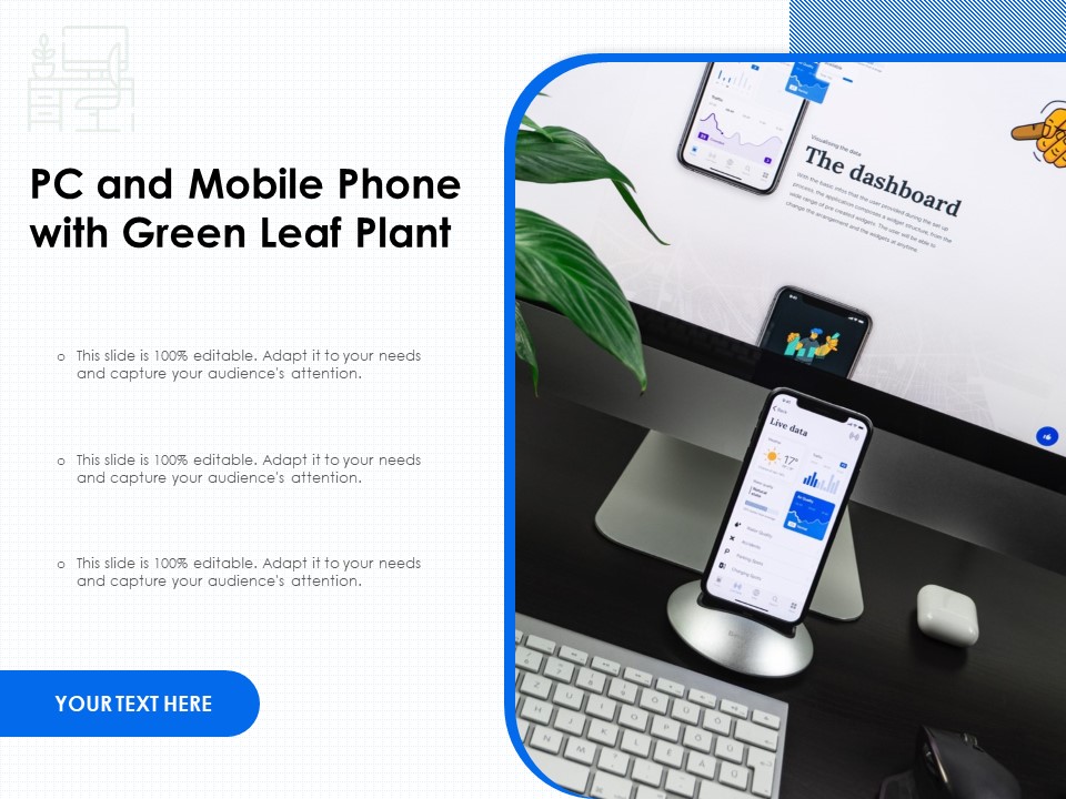 PC And Mobile Phone With Green Leaf Plant Ppt PowerPoint Presentation Ideas Design Templates PDF