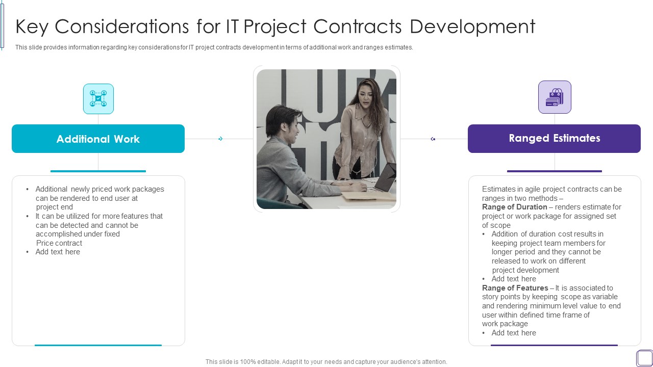 PMP Success Factors IT Key Considerations For IT Project Contracts Development Graphics PDF