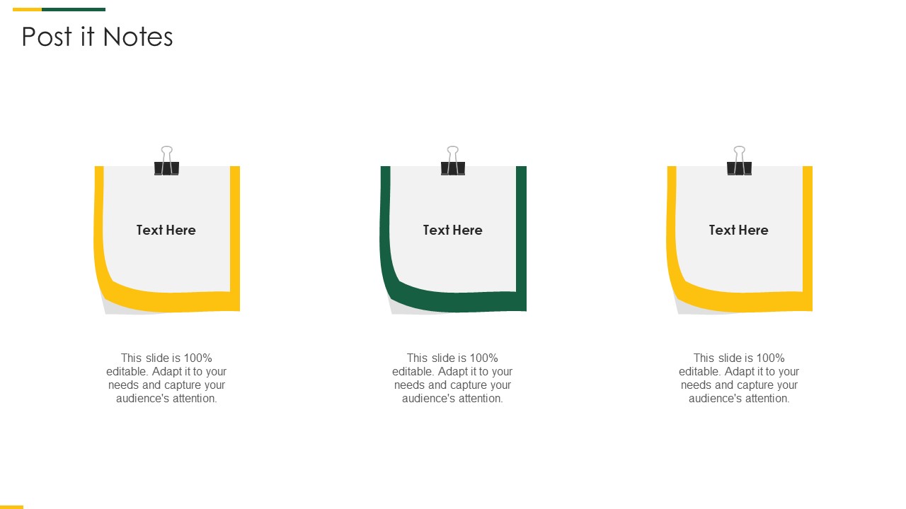 Packaged Food Brand Funding Investor Pitch Deck Post It Notes Information PDF