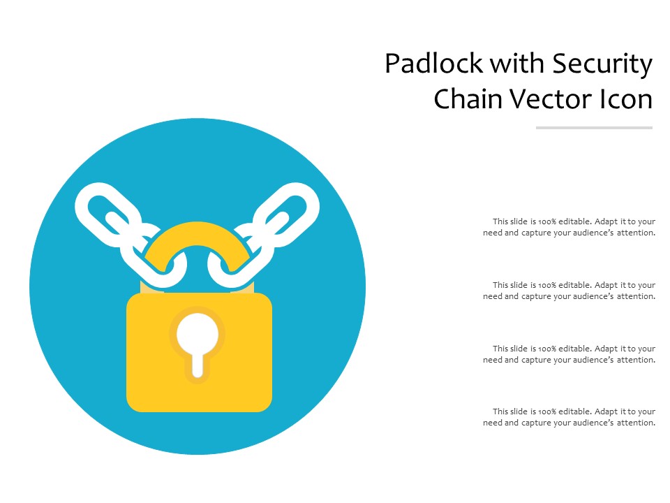Padlock With Security Chain Vector Icon Ppt PowerPoint Presentation Professional Inspiration PDF