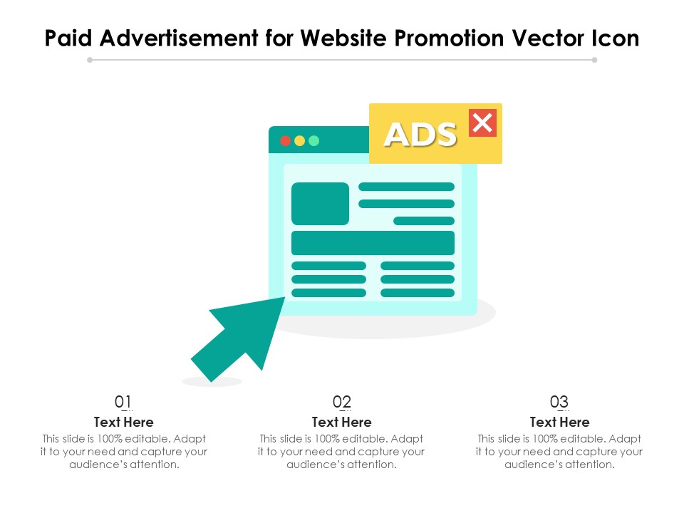 Paid Advertisement For Website Promotion Vector Icon Ppt PowerPoint Presentation File Skills PDF