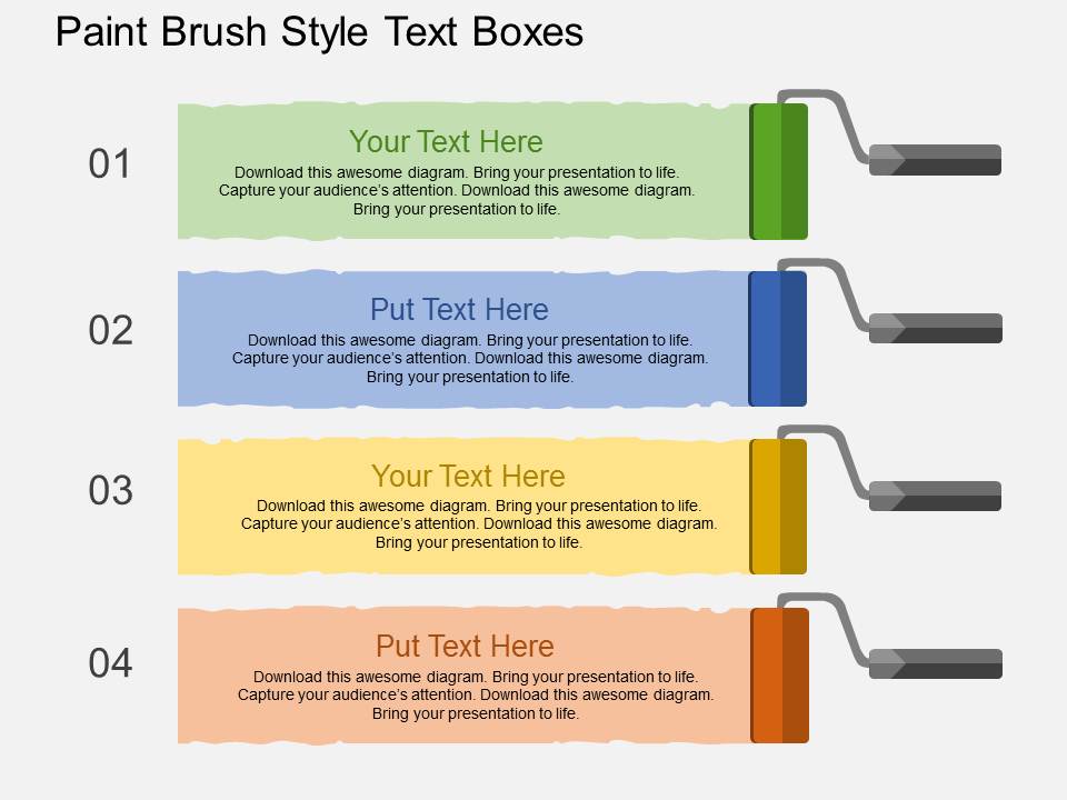 Paint Brush Style Text Boxes Powerpoint Templates