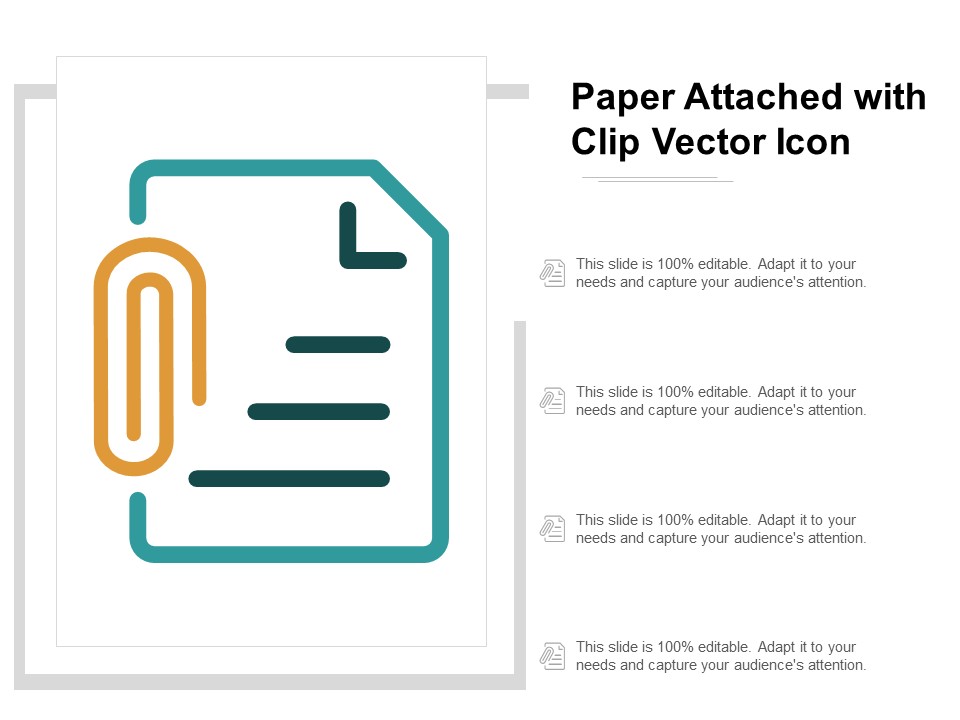 Paper Attached With Clip Vector Icon Ppt Powerpoint Presentation Infographic Template Diagrams