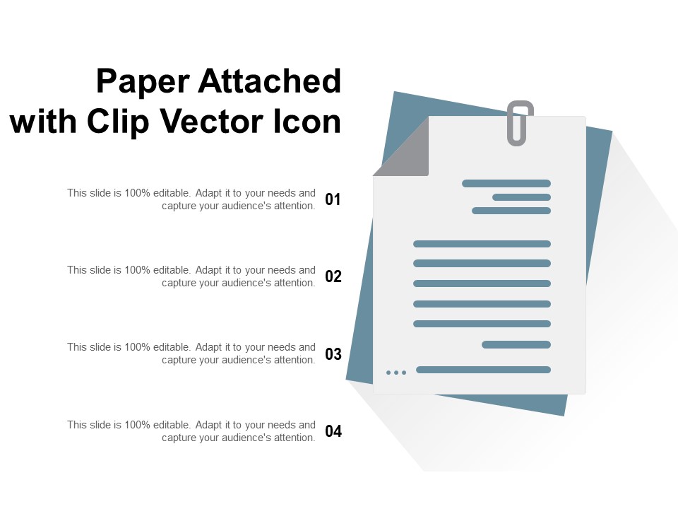Paper Attached With Clip Vector Icon Ppt PowerPoint Presentation Infographics Objects PDF