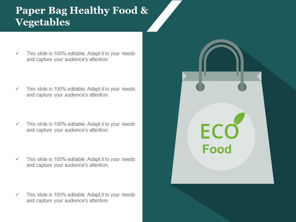 Paper Bag Healthy Food And Vegetables Ppt Powerpoint Presentation Show Template