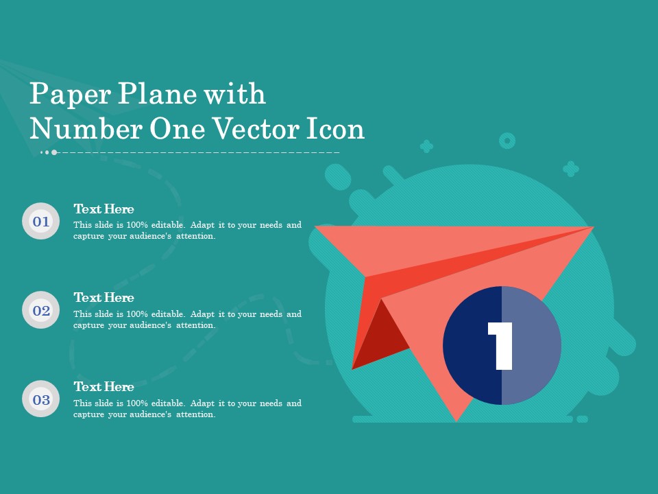 Paper Plane With Number One Vector Icon Ppt PowerPoint Presentation Ideas Gridlines PDF