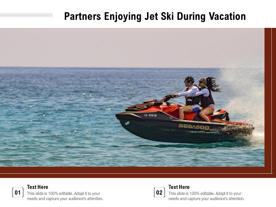 Partners Enjoying Jet Ski During Vacation Ppt PowerPoint Presentation Summary Icons PDF
