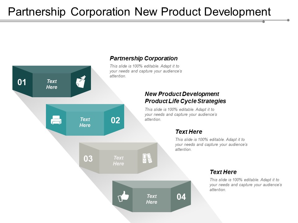 Partnership Corporation New Product Development Product Life Cycle Strategies Ppt PowerPoint Presentation Ideas Influencers