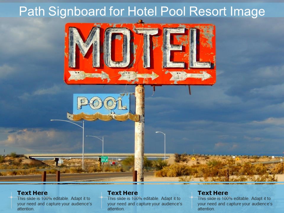 Path Signboard For Hotel Pool Resort Image Ppt PowerPoint Presentation File Themes PDF