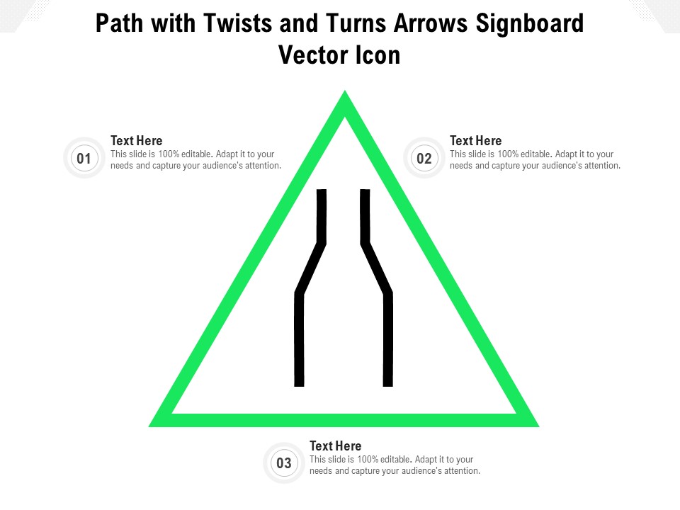 Path With Twists And Turns Arrows Signboard Vector Icon Ppt PowerPoint Presentation Design Templates PDF