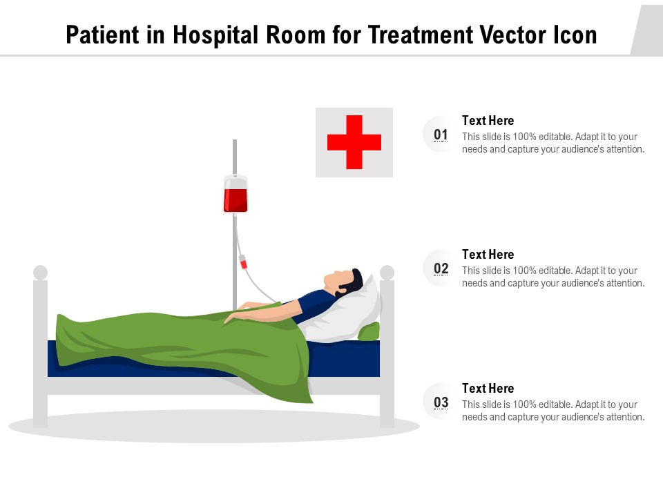 Patient In Hospital Room For Treatment Vector Icon Ppt PowerPoint Presentation Infographics Graphics Download PDF