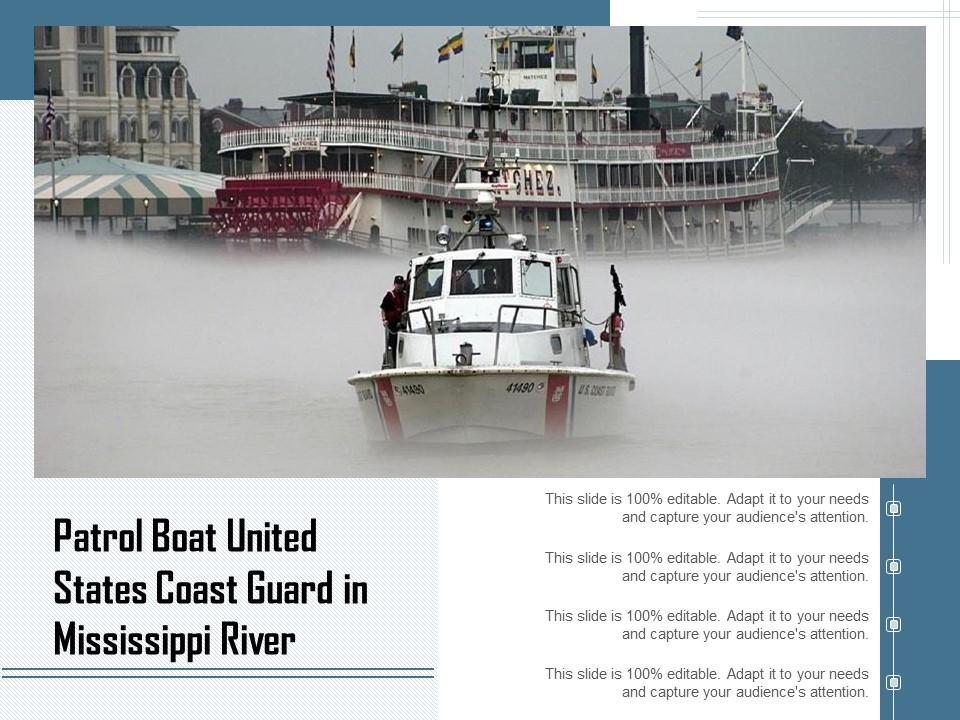 Patrol Boat United States Coast Guard In Mississippi River Ppt PowerPoint Presentation Pictures Designs Download PDF