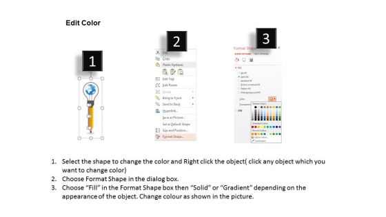 Pencil Idea Bulb With Globe Infographic Powerpoint Template