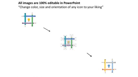 Pencils Round Bulb For Growth Strategies Powerpoint Template