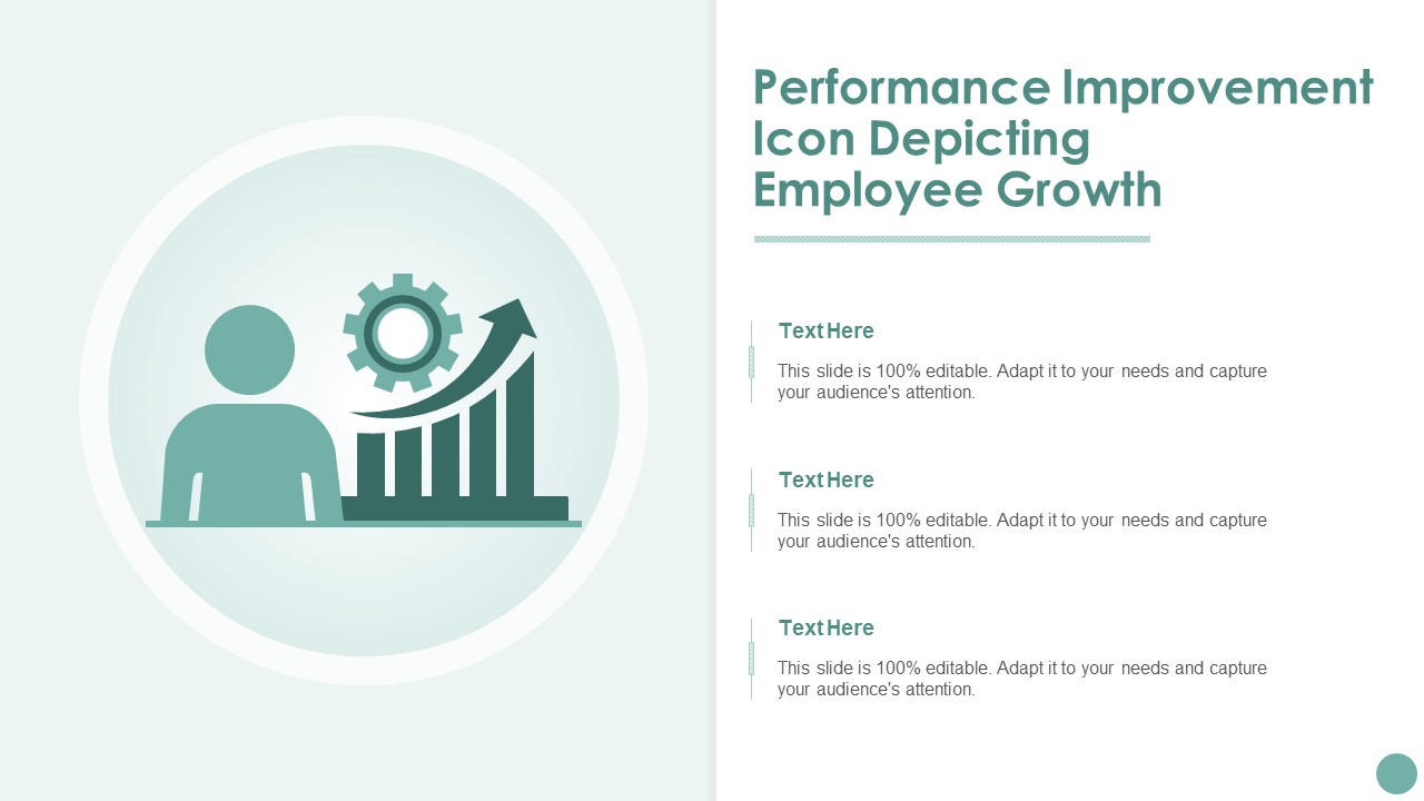 Performance Improvement Icon Depicting Employee Growth Pictures PDF