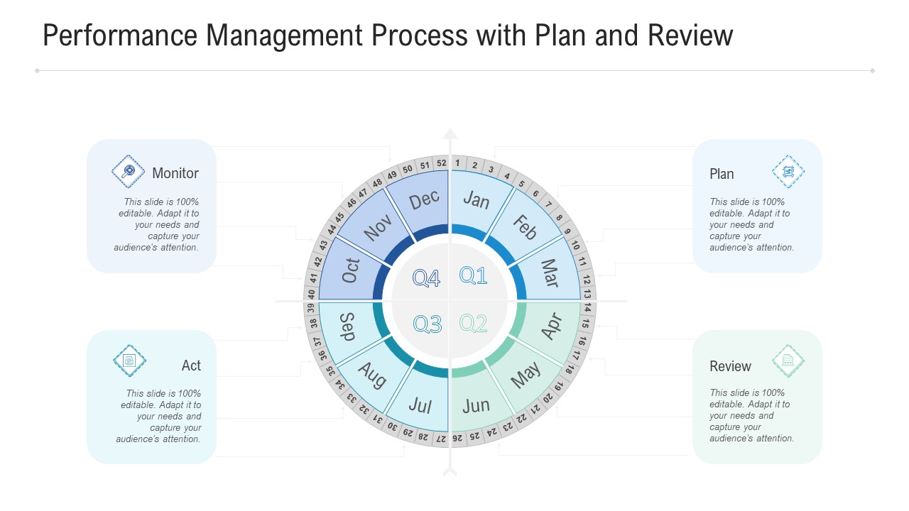Performance Management Process With Plan And Review Ppt PowerPoint Presentation Portfolio Graphics Template PDF