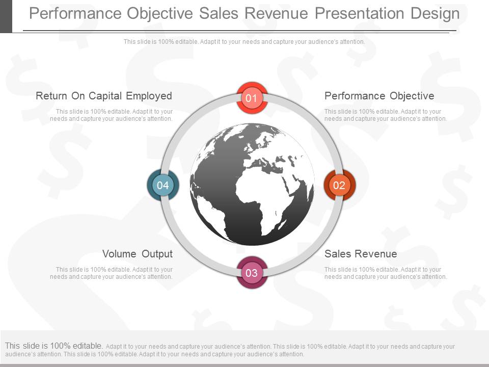 Performance Objective Sales Revenue Presentation Design