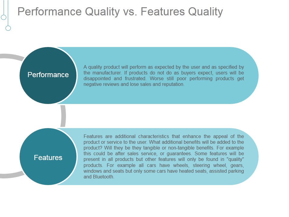 Performance Quality Vs Features Quality Ppt PowerPoint Presentation Layout