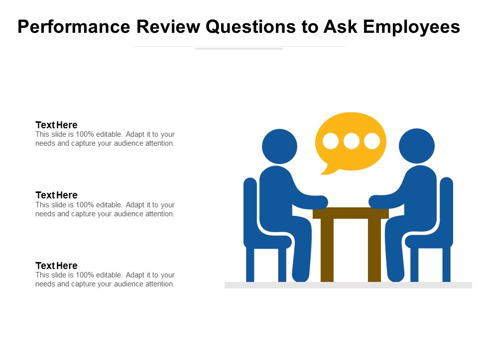 Performance Review Questions To Ask Employees Ppt PowerPoint Presentation Gallery Vector PDF