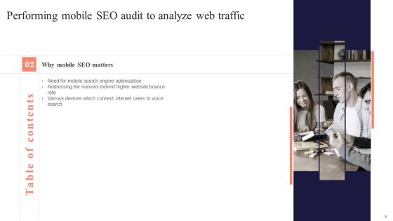 Performing Mobile SEO Audit To Analyze Web Traffic Ppt PowerPoint Presentation Complete Deck With Slides