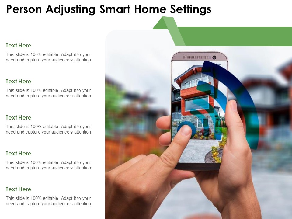 Person Adjusting Smart Home Settings Ppt PowerPoint Presentation Model Sample PDF
