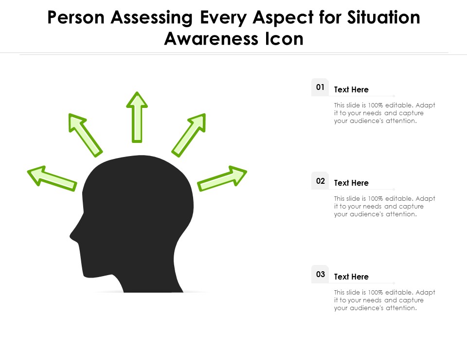 Person Assessing Every Aspect For Situation Awareness Icon Ppt PowerPoint Presentation Icon Outline PDF