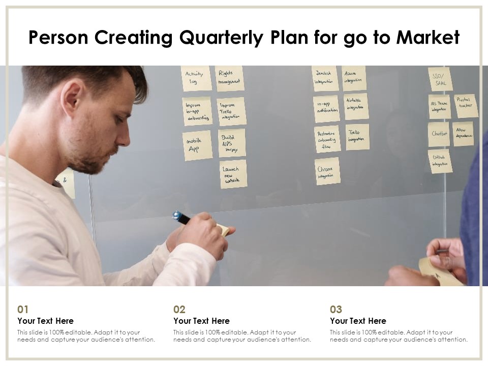 Person Creating Quarterly Plan For Go To Market Ppt PowerPoint Presentation Summary Master Slide PDF