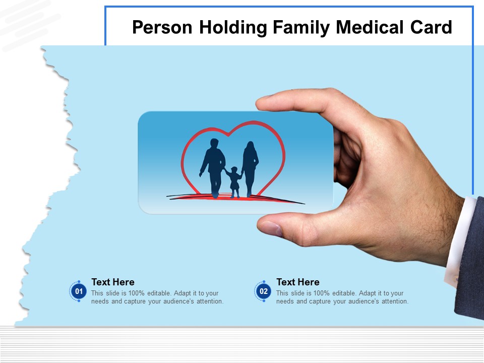 Person Holding Family Medical Card Ppt PowerPoint Presentation File Graphics Example PDF