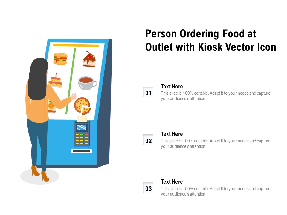 Person Ordering Food At Outlet With Kiosk Vector Icon Ppt PowerPoint Presentation Gallery Ideas PDF