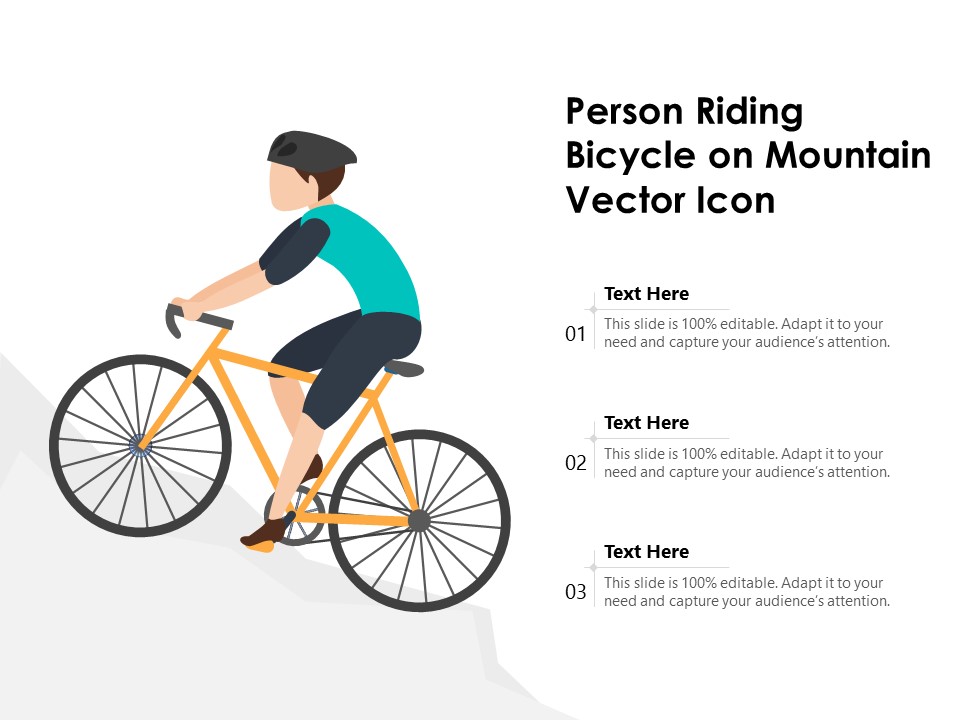 Person Riding Bicycle On Mountain Vector Icon Ppt PowerPoint Presentation Outline Visual Aids PDF