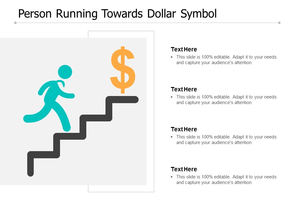 Person Running Towards Dollar Symbol Ppt PowerPoint Presentation Outline Elements