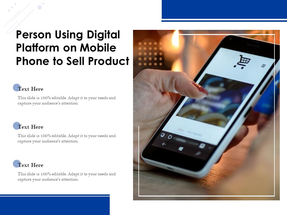 Person Using Digital Platform On Mobile Phone To Sell Product Ppt PowerPoint Presentation Icon Backgrounds PDF