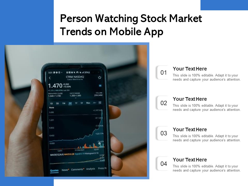 Person Watching Stock Market Trends On Mobile App Ppt PowerPoint Presentation Gallery File Formats PDF
