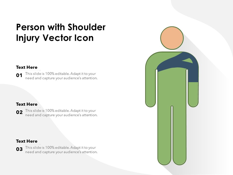 Person With Shoulder Injury Vector Icon Ppt PowerPoint Presentation Gallery Influencers PDF
