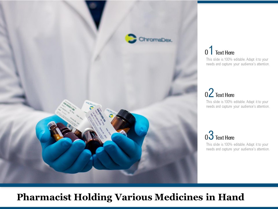 Pharmacist Holding Various Medicines In Hand Ppt PowerPoint Presentation File Slides PDF