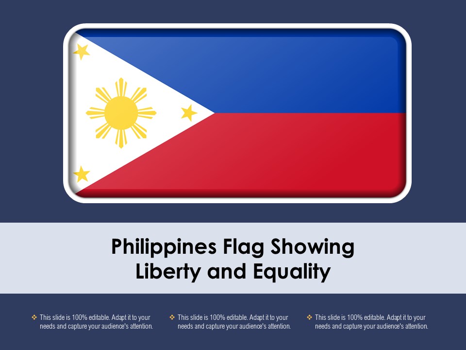 Philippines Flag Showing Liberty And Equality Ppt PowerPoint Presentation Portfolio Graphics Template PDF
