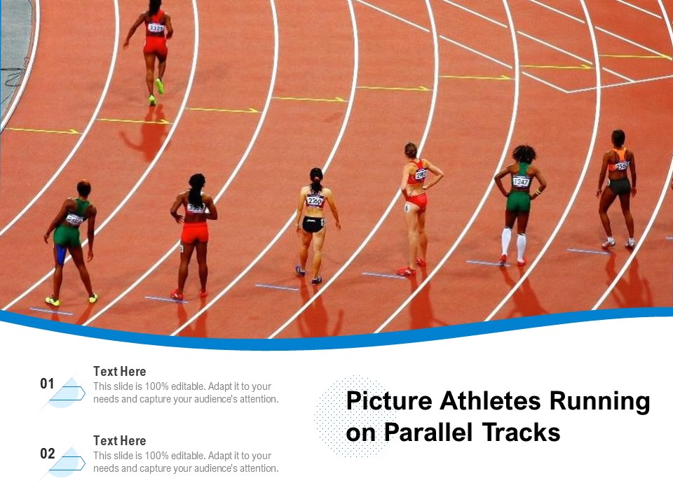 Picture Athletes Running On Parallel Tracks Ppt PowerPoint Presentation Gallery Mockup PDF