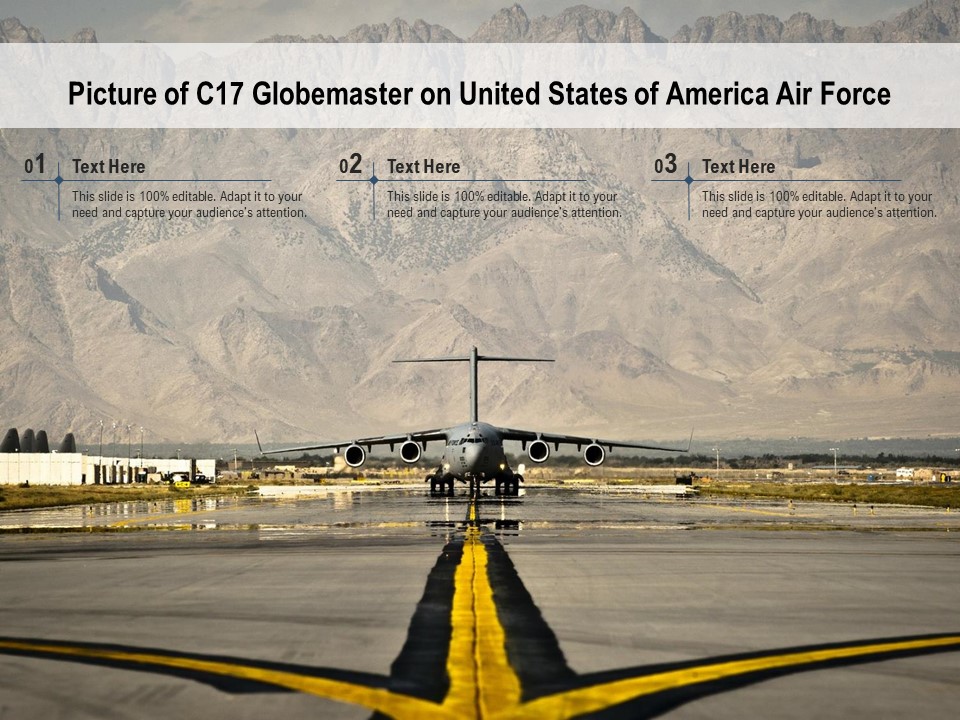 Picture Of C17 Globemaster On United States Of America Air Force Ppt PowerPoint Presentation File Clipart PDF
