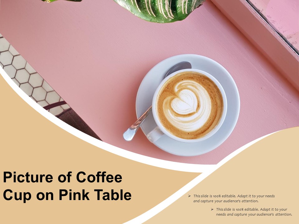 Picture Of Coffee Cup On Pink Table Ppt PowerPoint Presentation Pictures Slideshow PDF